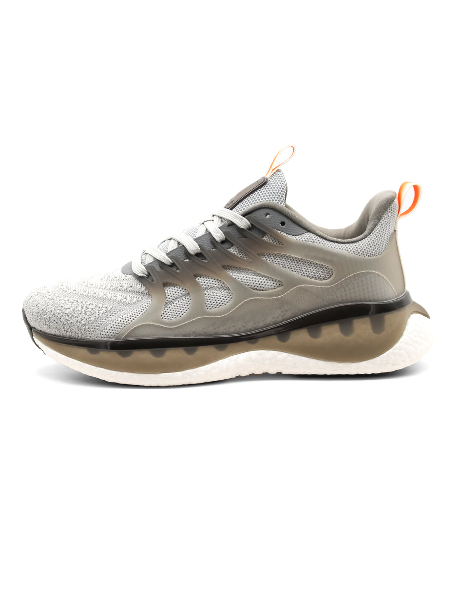 Tenis para correr Exterior Textil con tecnología KRONOS que permite mayor durabilidad, flexibilidad y resistencia Color Gris Para Hombre De RBCOLLECTION