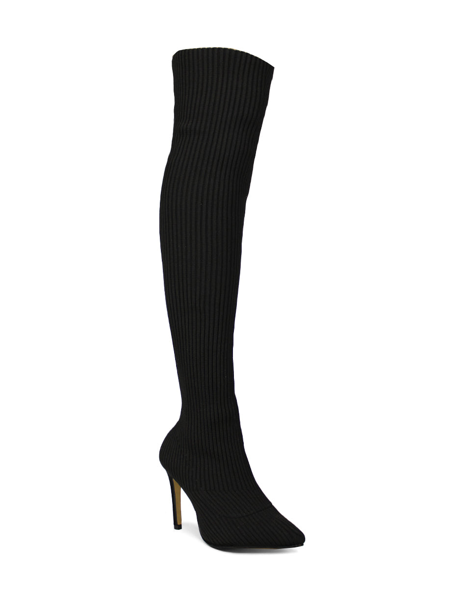 Botín con tacón Exterior Textil Color Negro Para Mujer De RBCOLLECTION