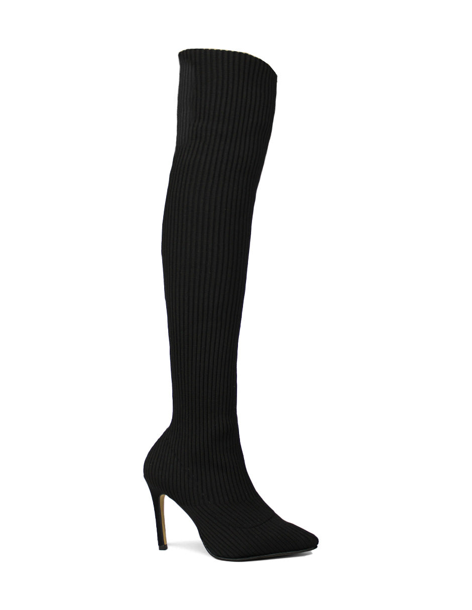 Botín con tacón Exterior Textil Color Negro Para Mujer De RBCOLLECTION