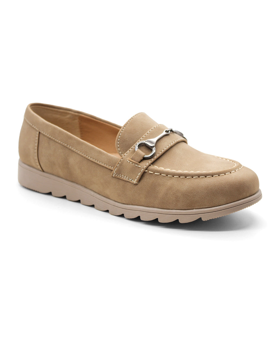 Mocasines Exterior Textil Color Beige Para Mujer De RBCOLLECTION