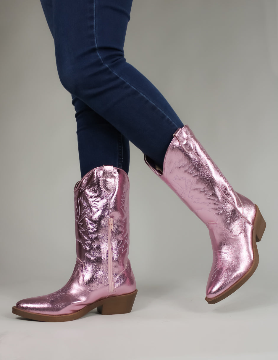 Botas tipo western Exterior Sintético Color Rosa Para Mujer De RBCOLLECTION