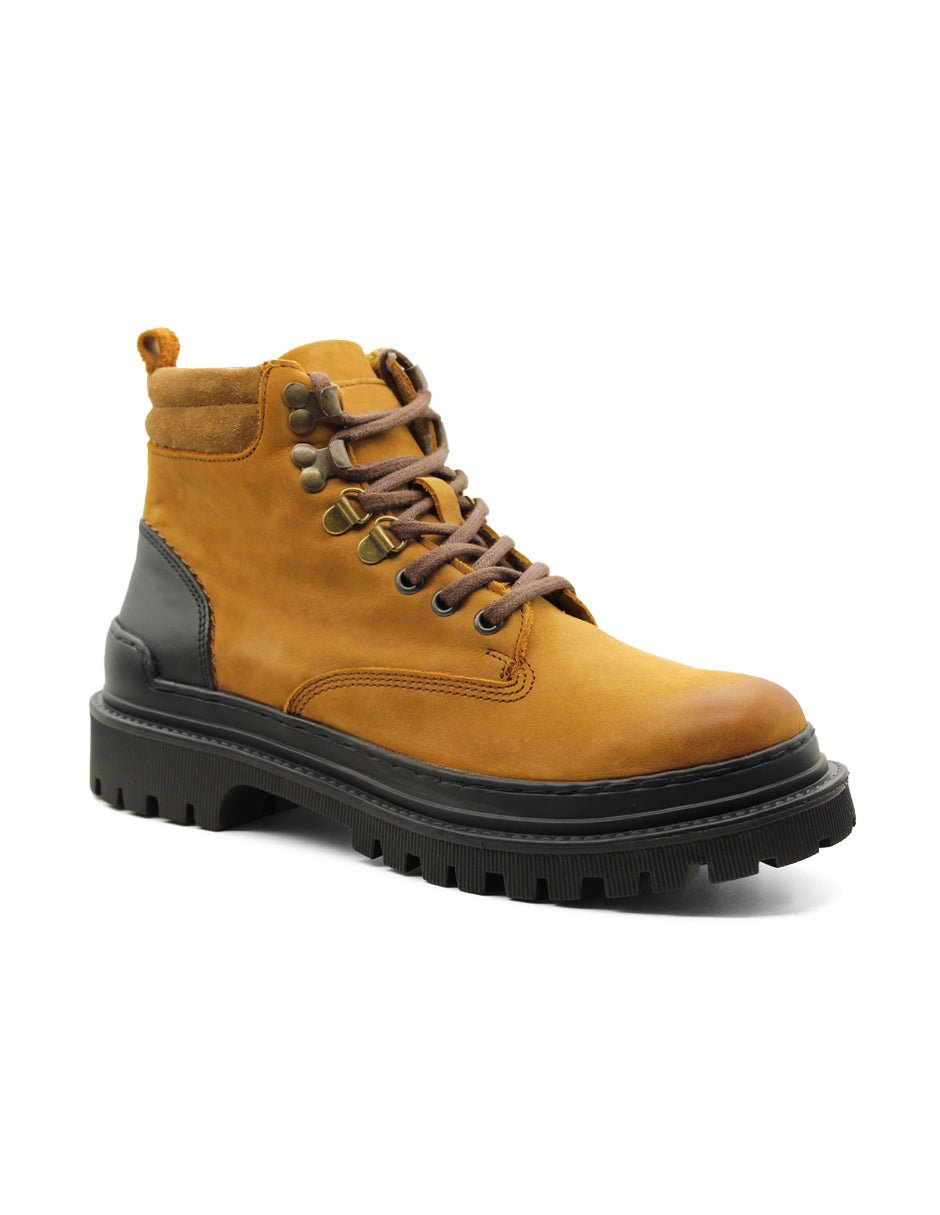 Botas Casuales Exterior Piel Color Café Para Hombre De RBCOLLECTION