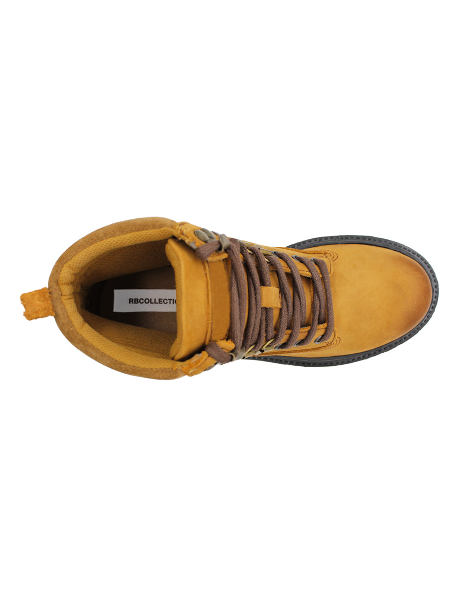 Botas Casuales Exterior Piel Color Café Para Hombre De RBCOLLECTION