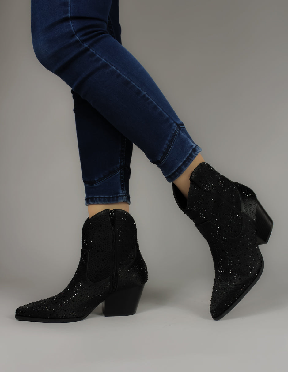 Botas tipo western Exterior Textil Color Negro Para Mujer De RBCOLLECTION