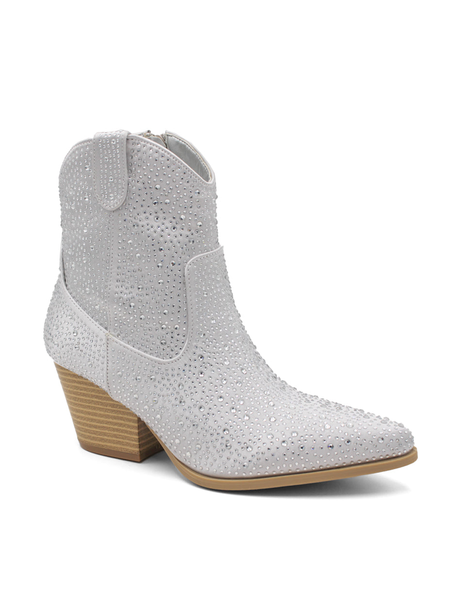 Botas tipo western Exterior Textil Color Plata Para Mujer De RBCOLLECTION