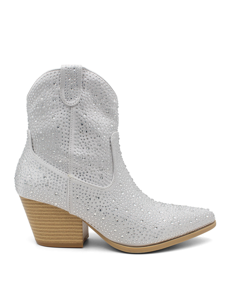 Botas tipo western Exterior Textil Color Plata Para Mujer De RBCOLLECTION