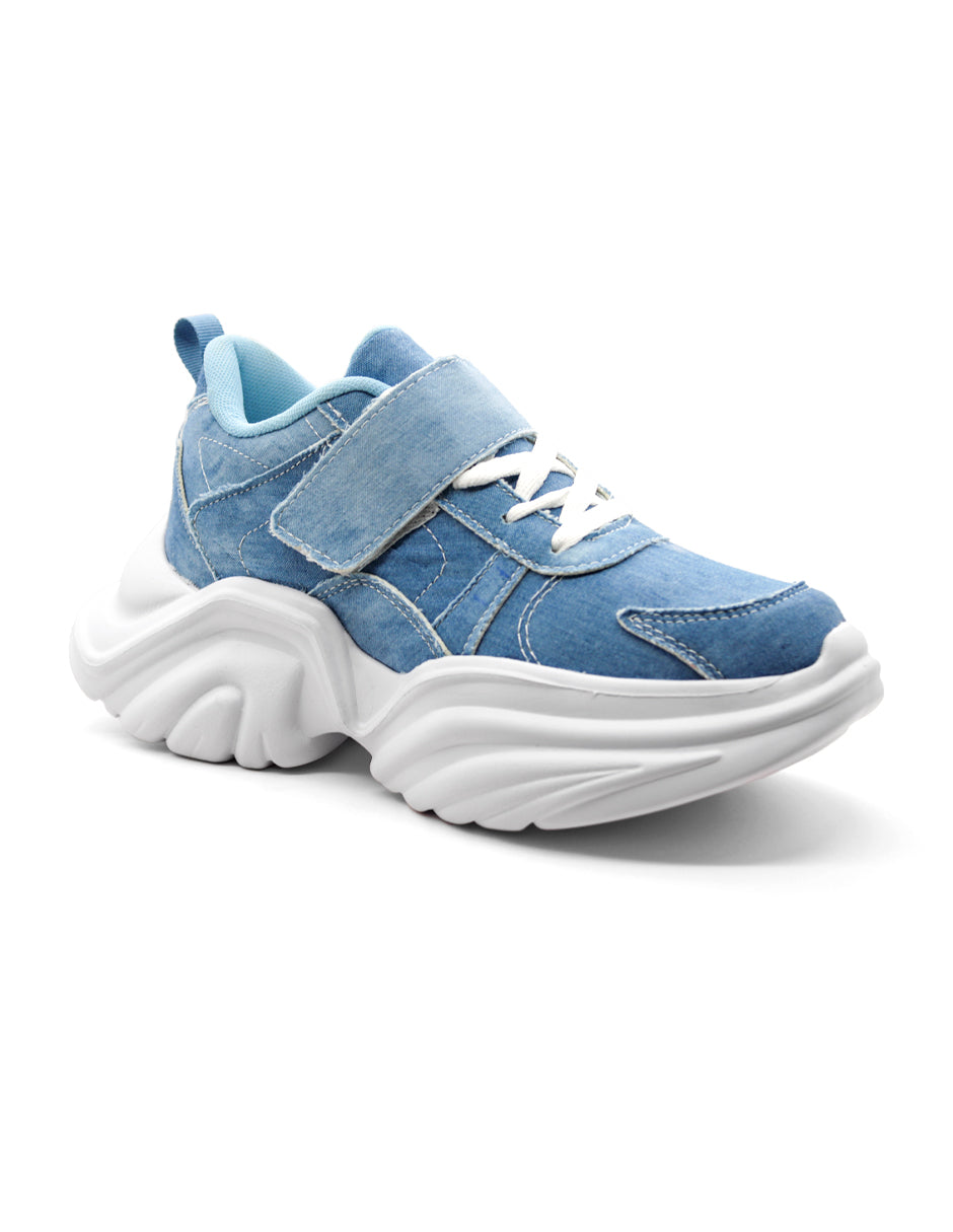 Tenis tipo deportivo Exterior Textil Color Azul Para Mujer De RBCOLLECTION