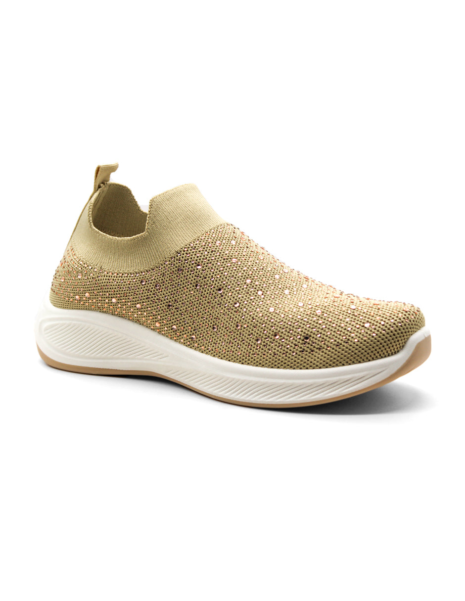 Tenis tipo deportivo Exterior Textil Color Beige Para Mujer De RBCOLLECTION