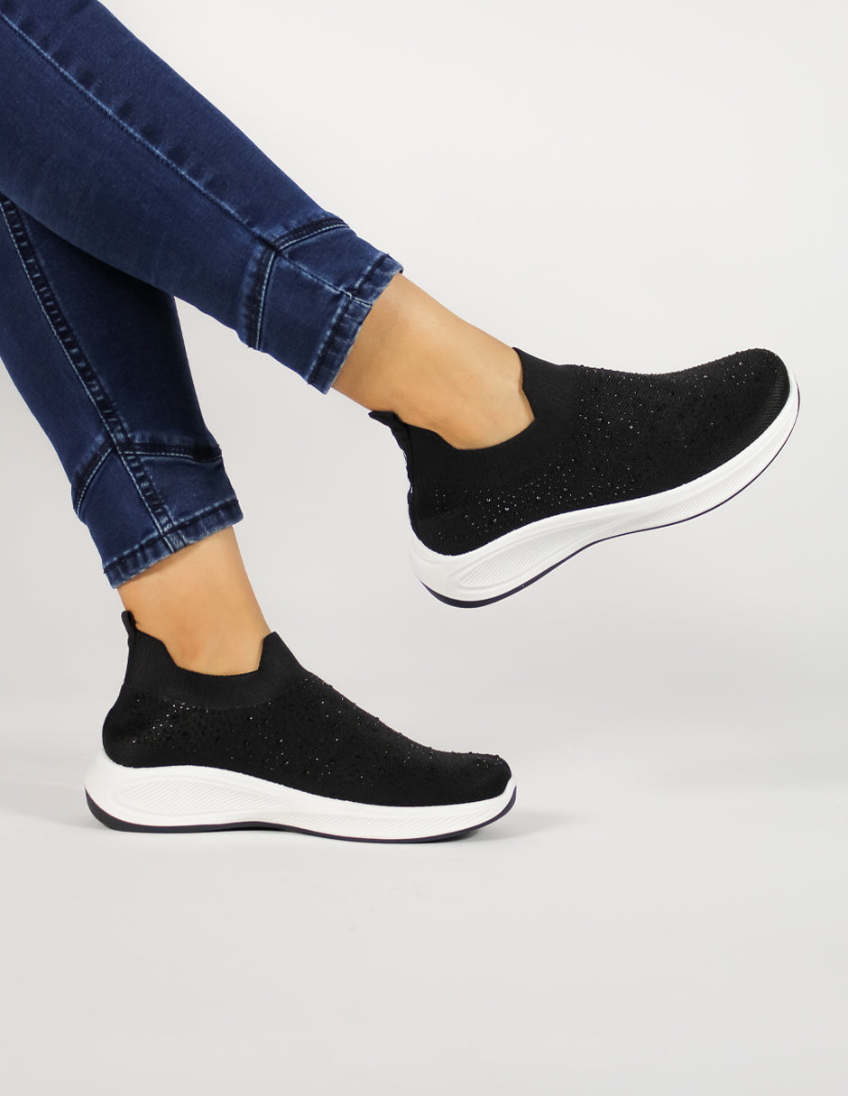 Tenis tipo deportivo Exterior Textil Color Negro Para Mujer De RBCOLLECTION