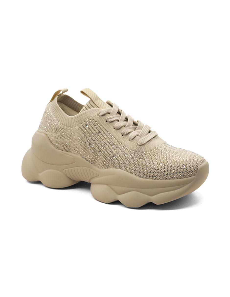 Tenis tipo deportivo Exterior Textil Color Beige Para Mujer De RBCOLLECTION