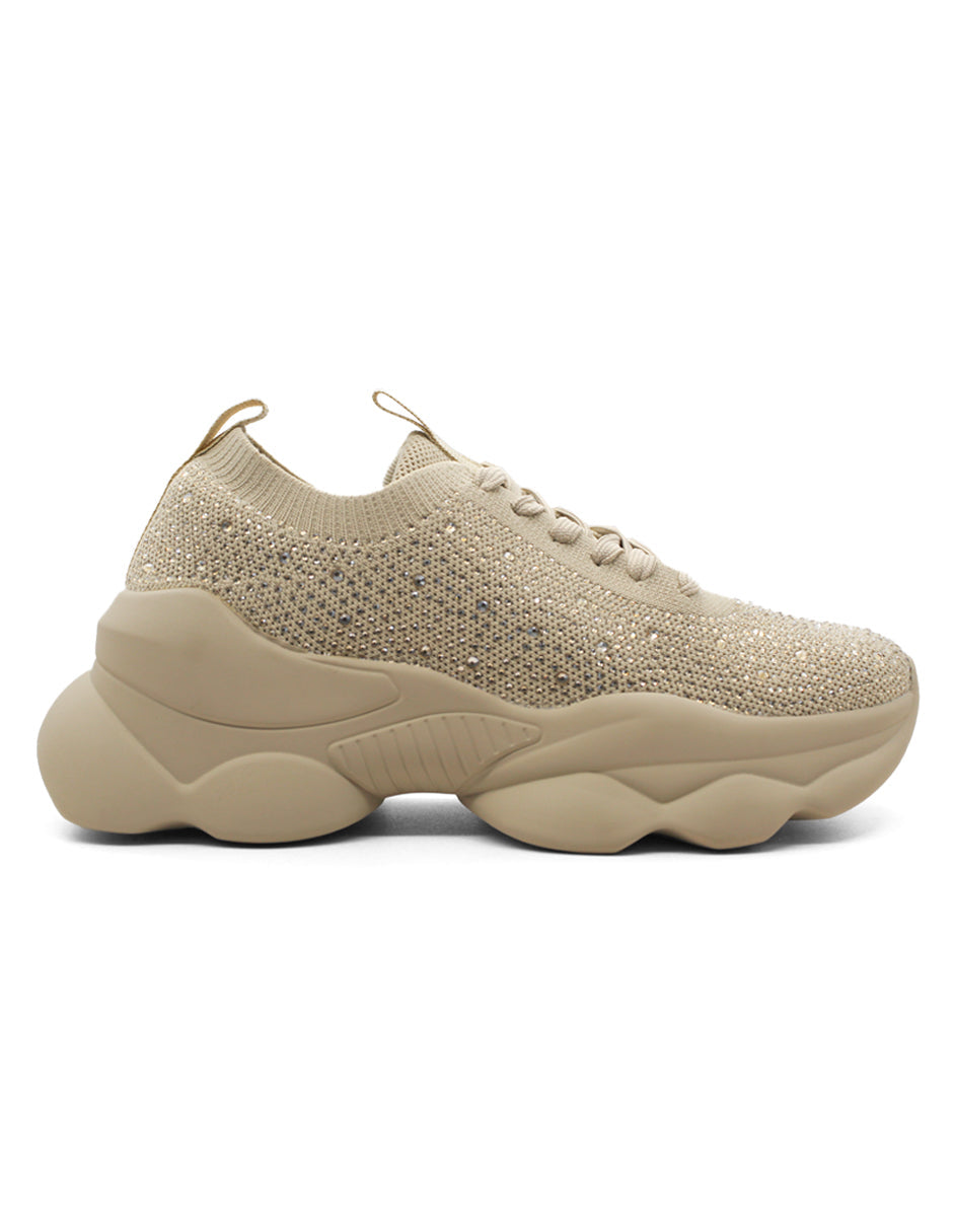 Tenis tipo deportivo Exterior Textil Color Beige Para Mujer De RBCOLLECTION