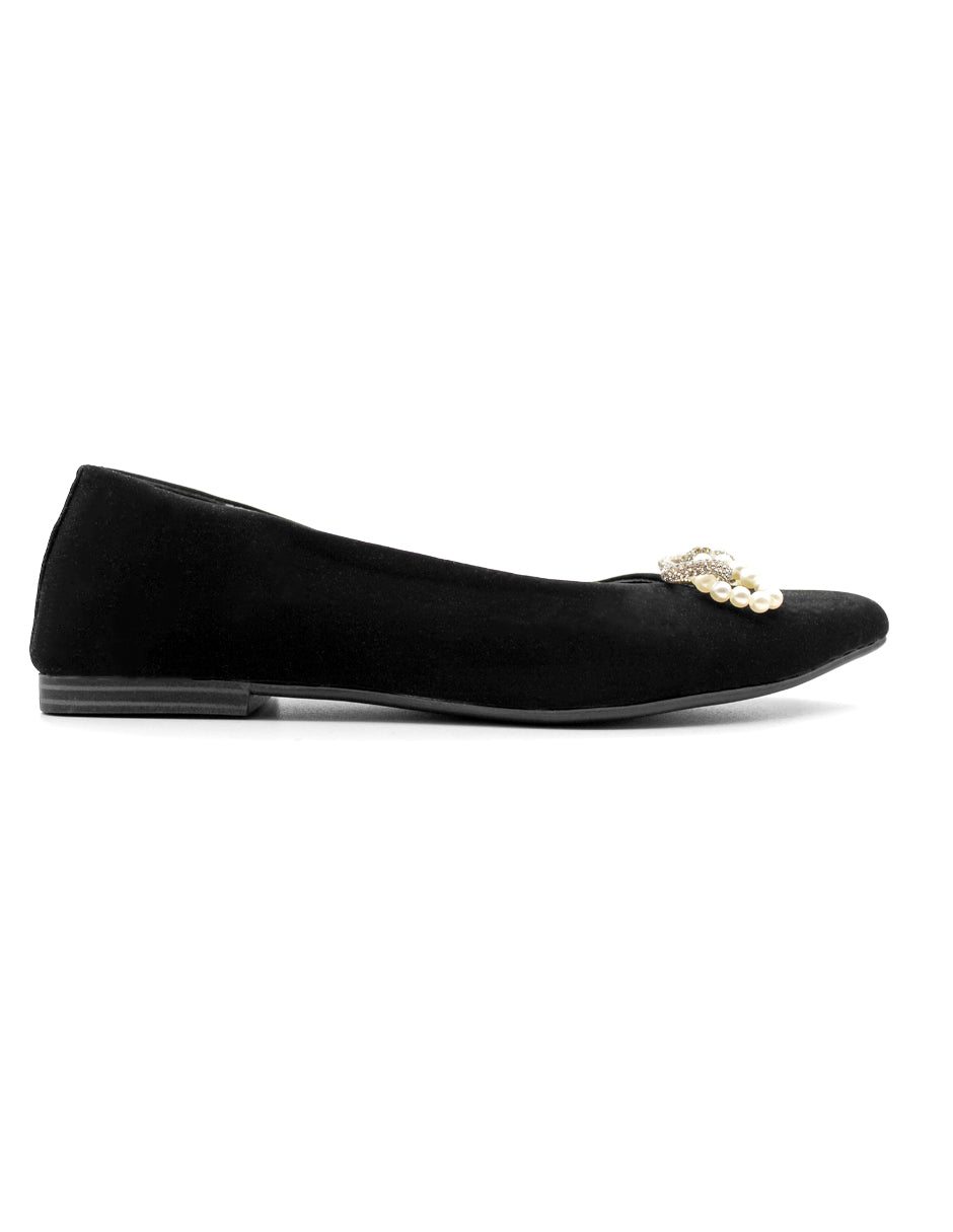 Flats clásicas Exterior Textil Color Negro Para Mujer De RBCOLLECTION