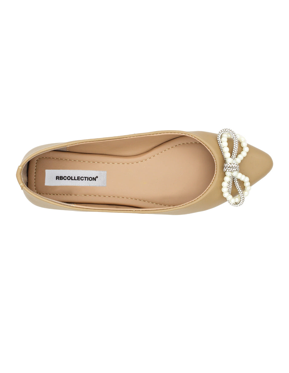 Flats clásicas Exterior Sintético Color Beige Para Mujer De RBCOLLECTION