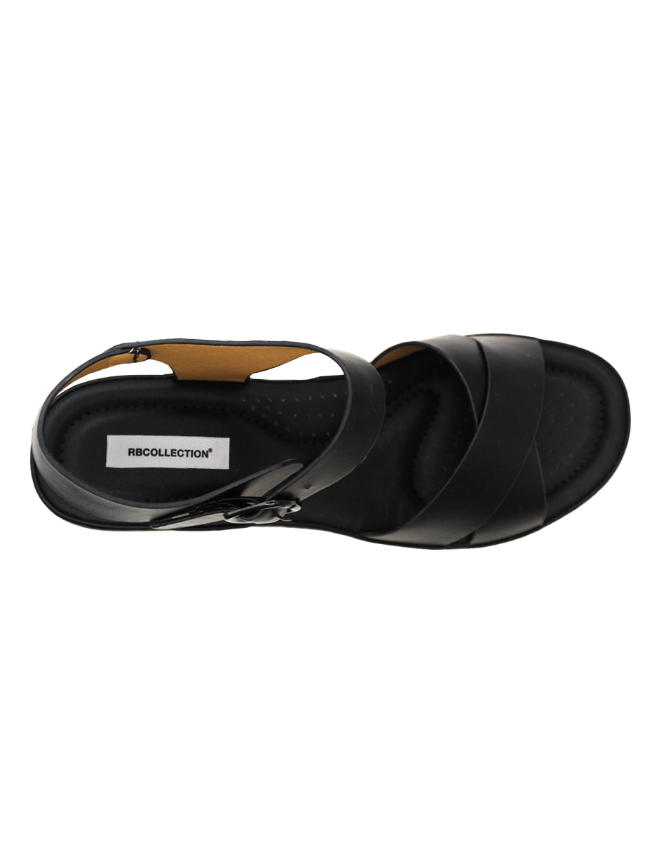 Sandalia con tacón Exterior Sintético Color Negro Para Mujer De RBCOLLECTION
