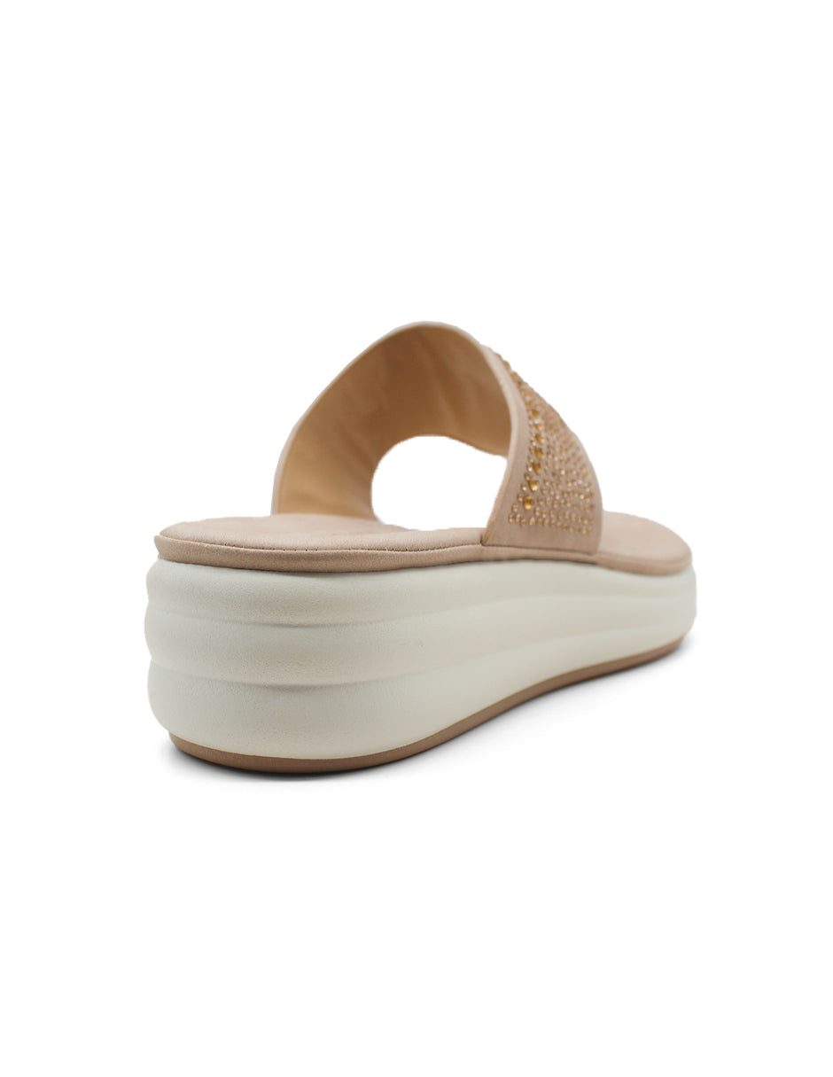 Sandalias de piso Exterior Sintético Color Beige Para Mujer De RBCOLLECTION