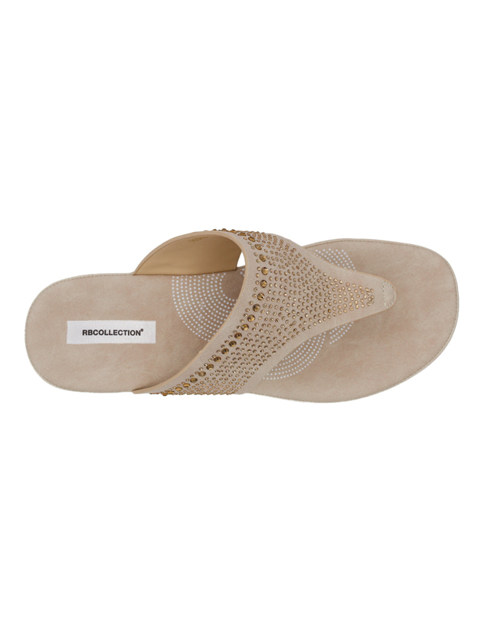 Sandalias de piso Exterior Sintético Color Beige Para Mujer De RBCOLLECTION