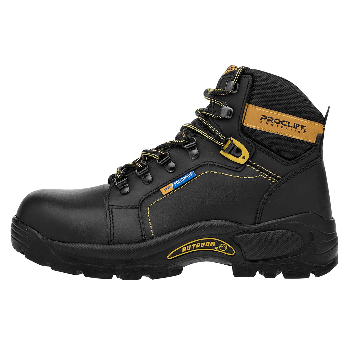 Botas industriales Exterior Piel Color Negro Para Hombre De Cliff