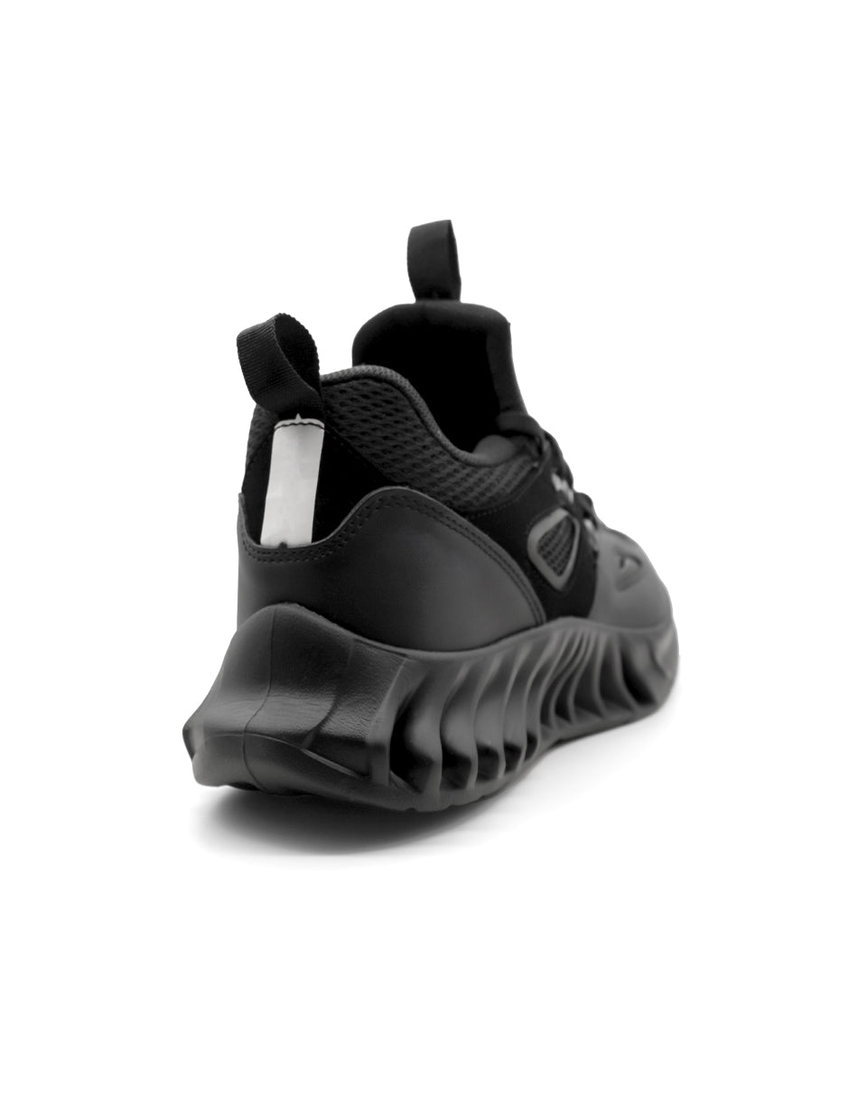 Tenis tipo deportivo Exterior Piel Color Negro Para Hombre De RBCOLLECTION