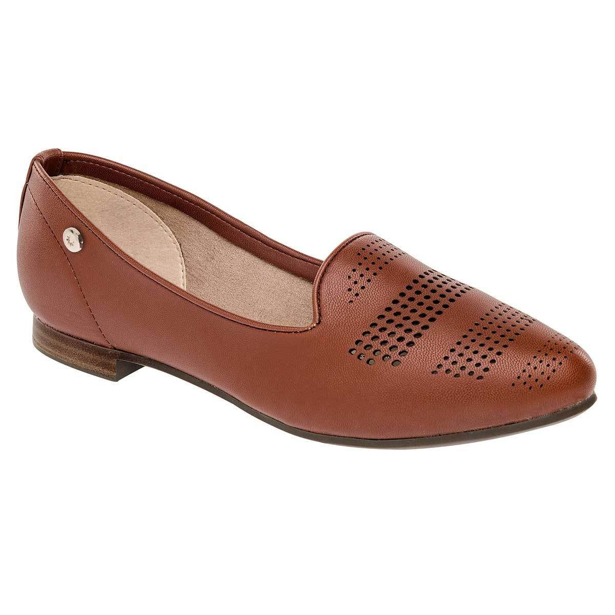 Loafers Exterior Piel sintetica Color Cafe de Moramora