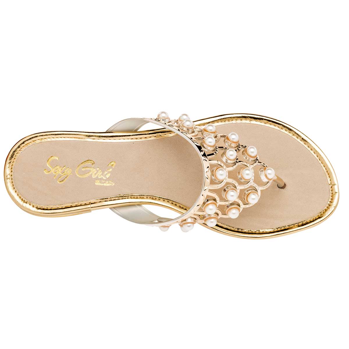 Sandalias Exterior Piel sintética Color Oro Para Mujer De Sexy Girl