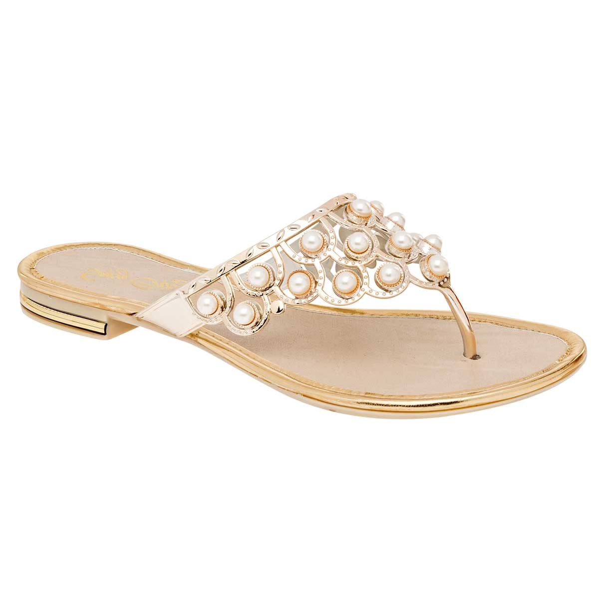 Sandalias Exterior Piel sintética Color Oro Para Mujer De Sexy Girl