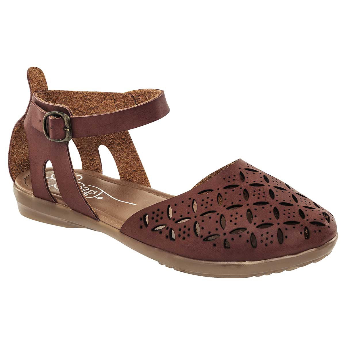 Sandalias de piso Exterior Sintético Color Camel Para Mujer De Yondeer