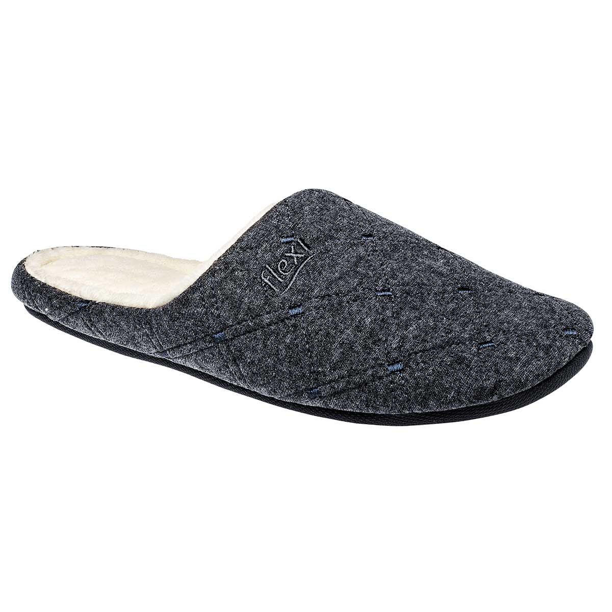 Pantuflas Exterior Textil Color Gris Para Hombre De Flexi