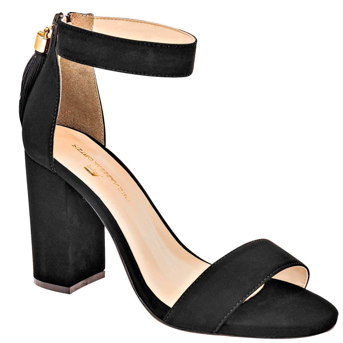 Sandalias con tacón Exterior Textil Color Negro Para Mujer De Pietro Alessandro