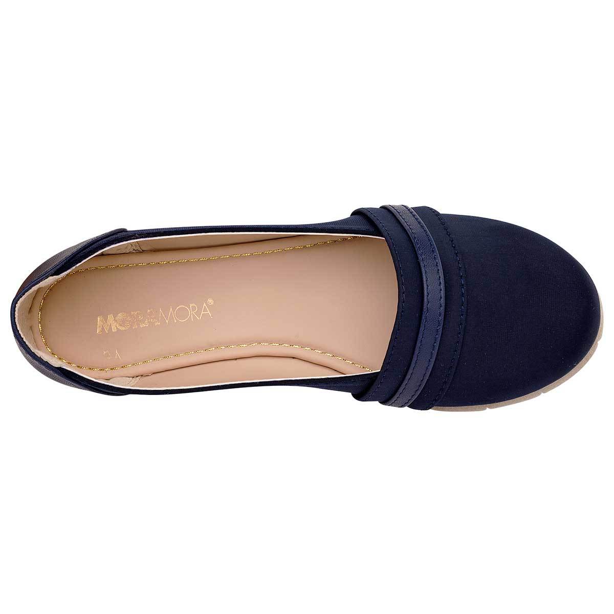 Loafers Exterior Textil Color Marino de Moramora