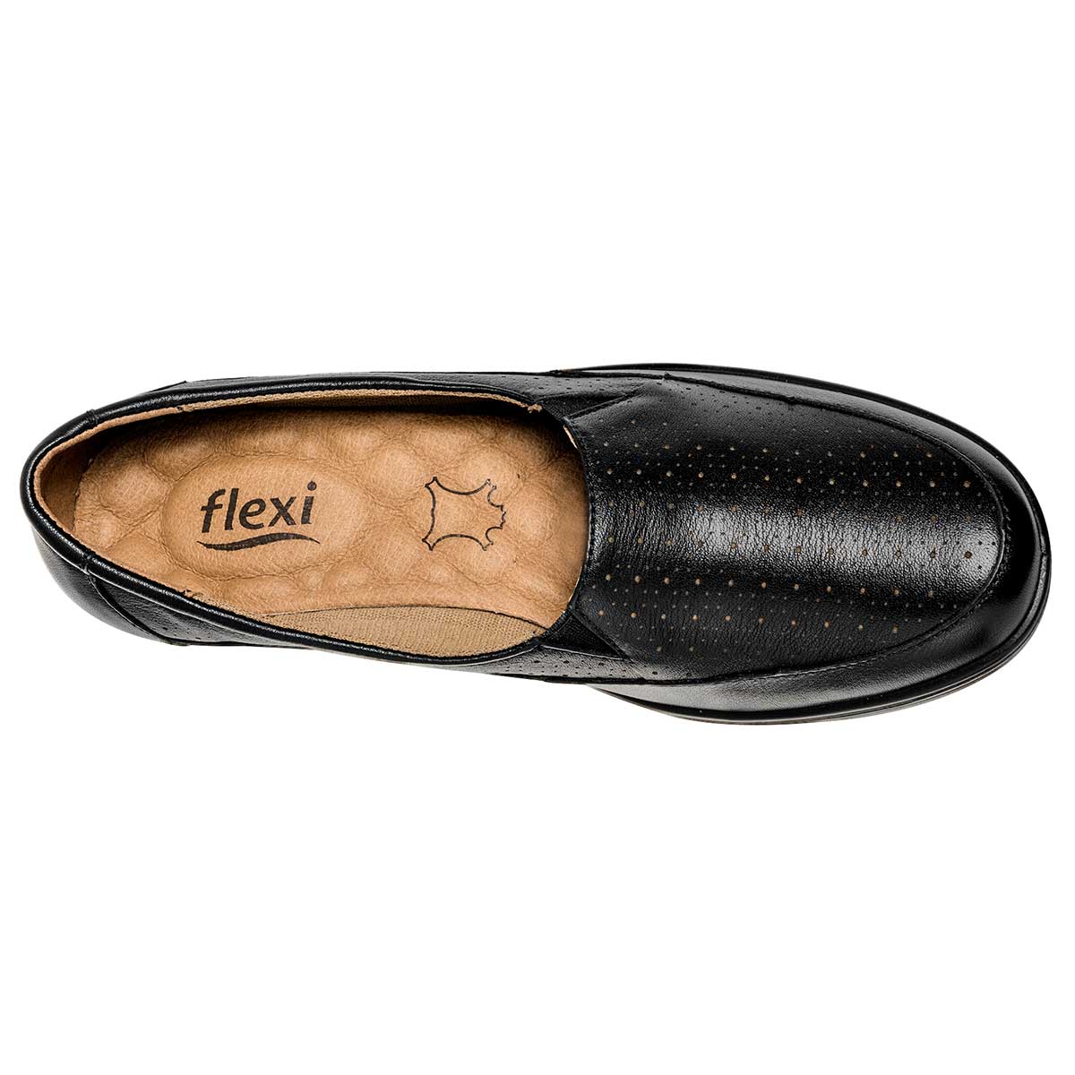 Confort Exterior Piel Color Negro Para Mujer De Flexi