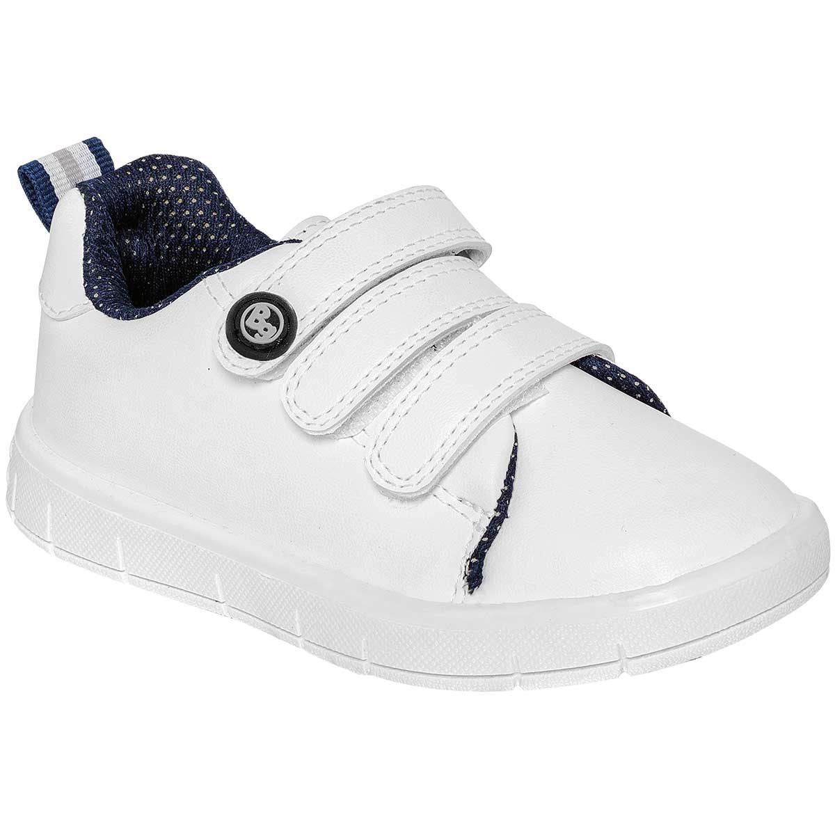 Tenis Exterior Sintético Color Blanco Con Marino Para Niño De Bubble Gummers