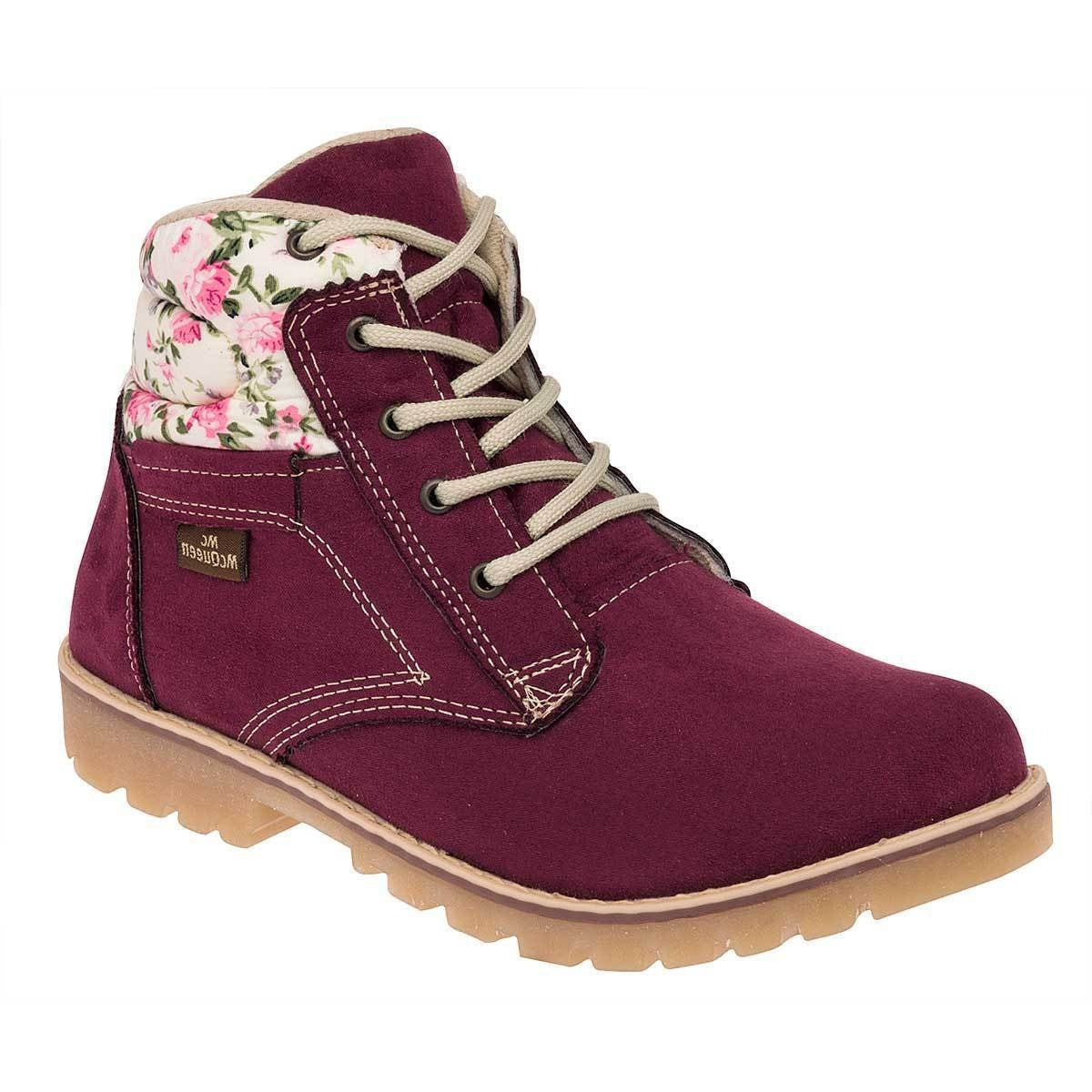 Botas casuales Exterior Gamuza Sintética Color Vino de Mcqueen