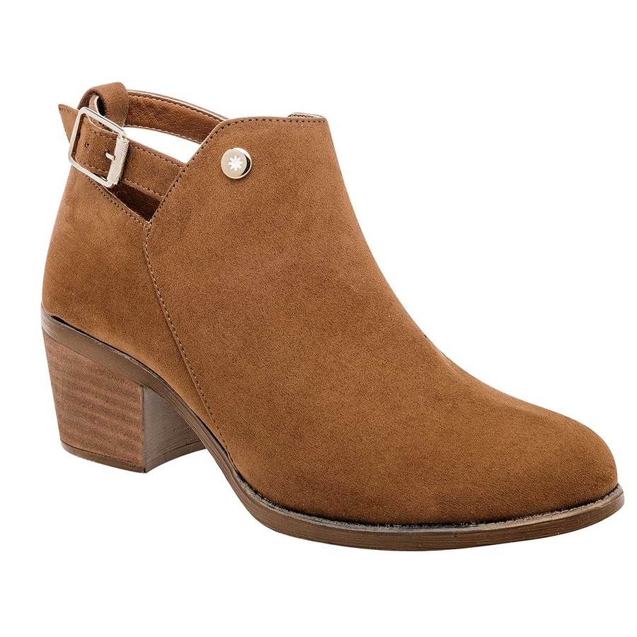 Botas tipo western Exterior Gamuza Sintética Color Camel de Moramora