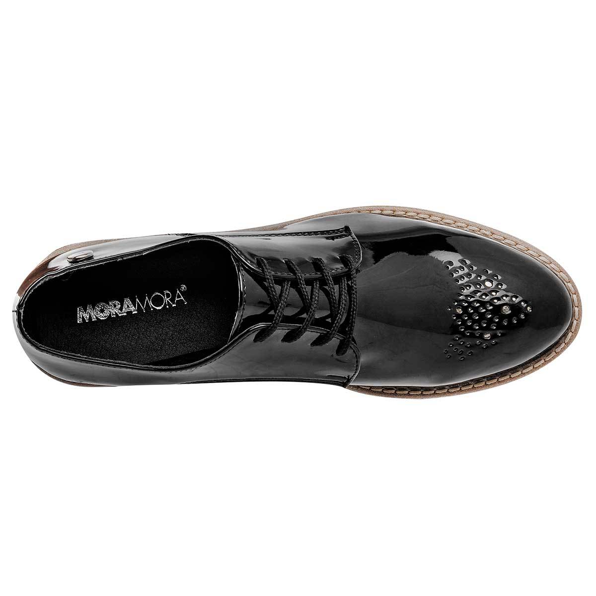 Oxfords Exterior Piel sintética Color Negro charol de Moramora