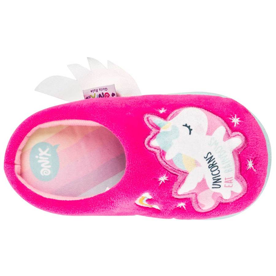 Pantuflas Para Niñas Color Fiusha de Unicornios