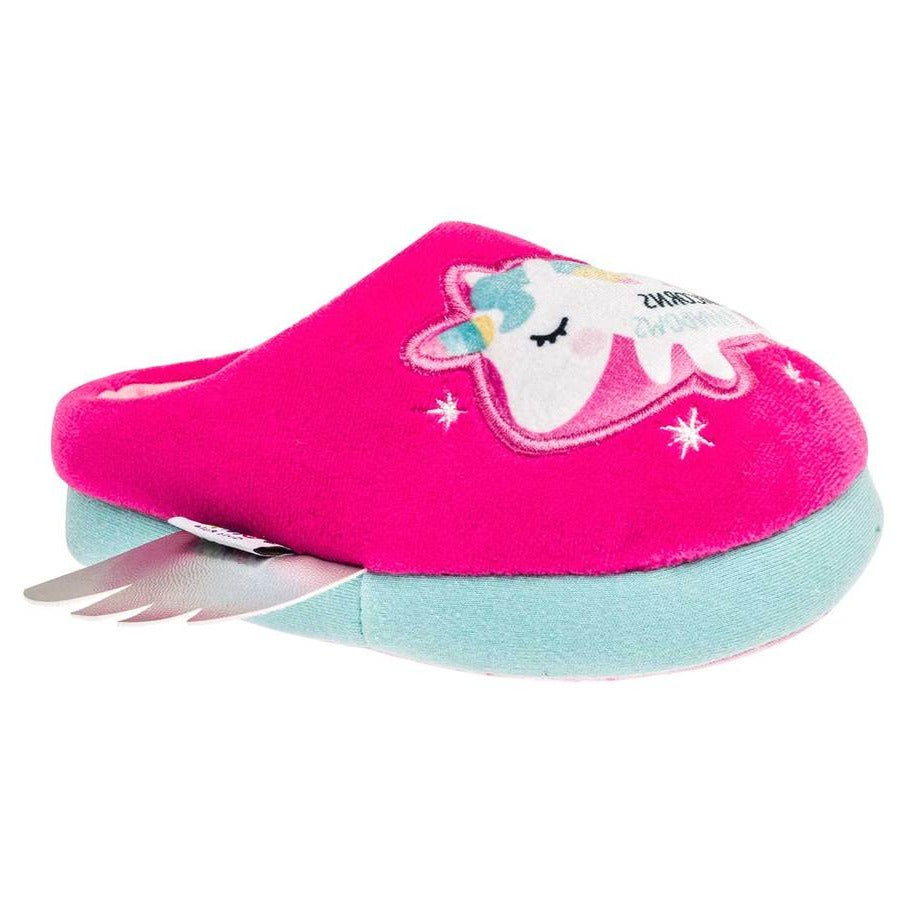 Pantuflas Para Niñas Color Fiusha de Unicornios