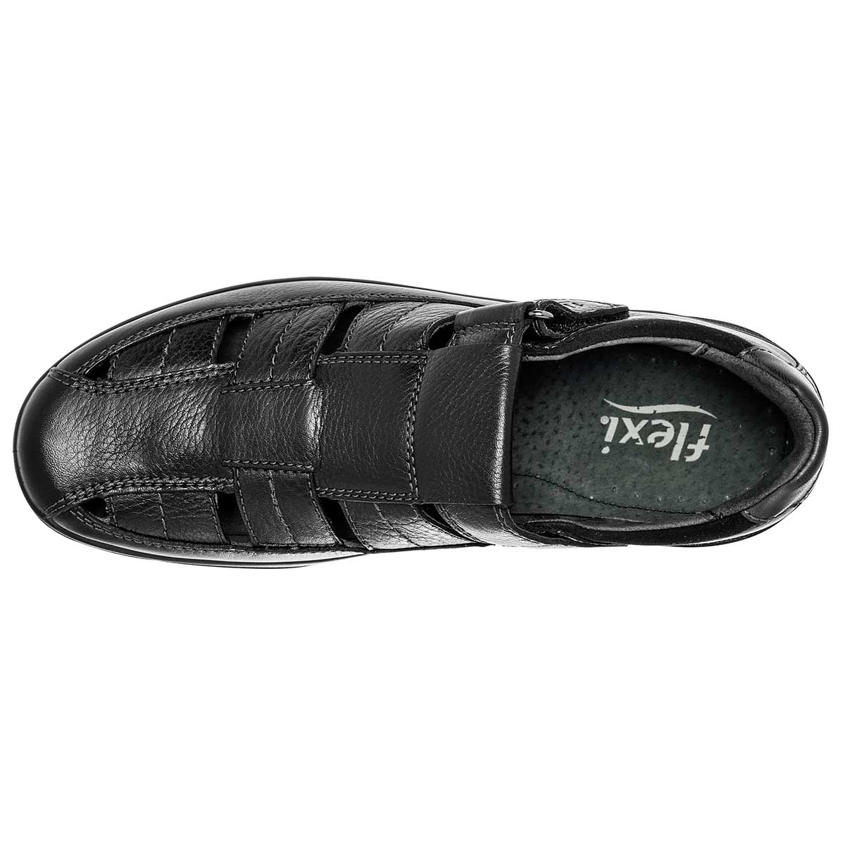 Sandalias Exterior Piel Color Negro Para Hombre De Flexi