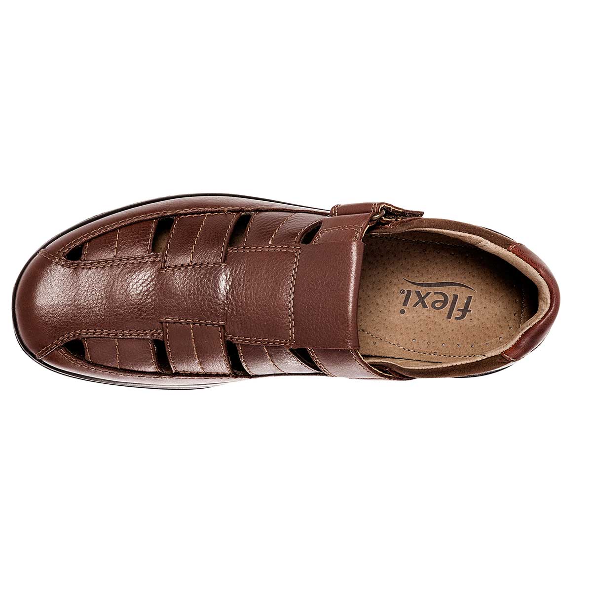 Sandalias Exterior Piel Color Camel Para Hombre De Flexi