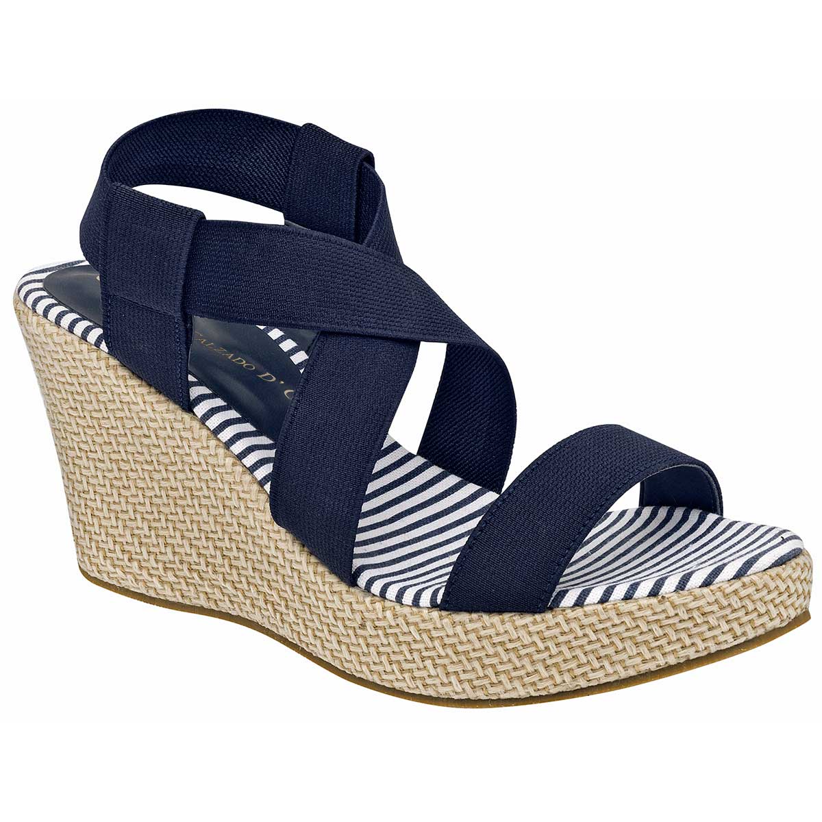 Sandalias con plataforma Exterior Textil Color Marino Para Mujer De D'Cristian