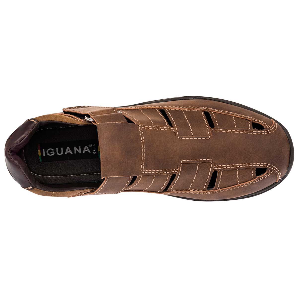 Sandalias Exterior Sintético Color Camel Para Hombre De Iguana