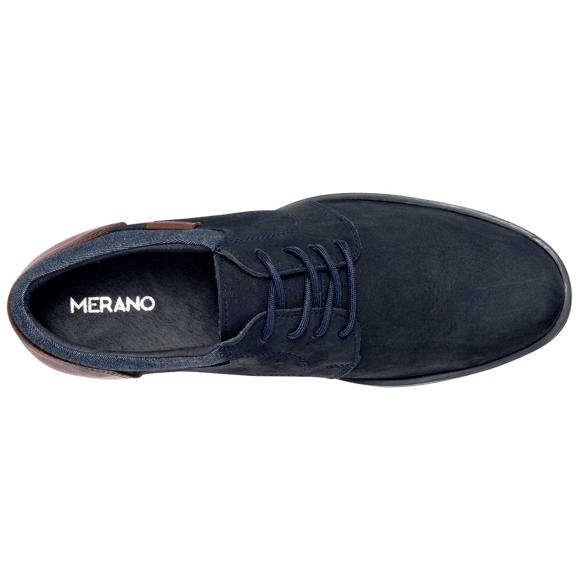 Oxfords Exterior Piel Color Marino Para Hombre De Merano