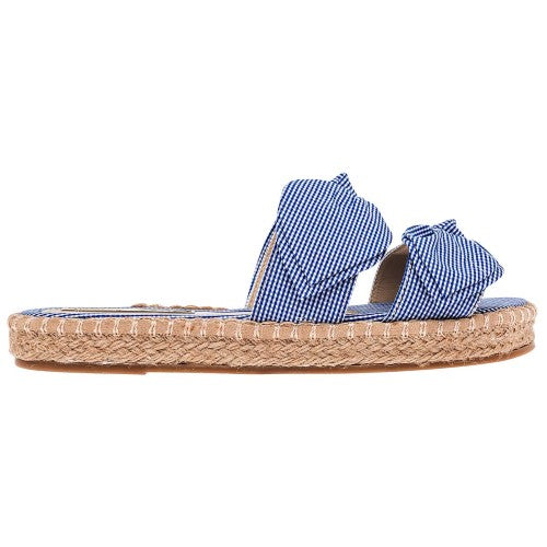 Sandalias de piso Exterior Textil Color Marino Con Blanco Para Mujer De Moramora