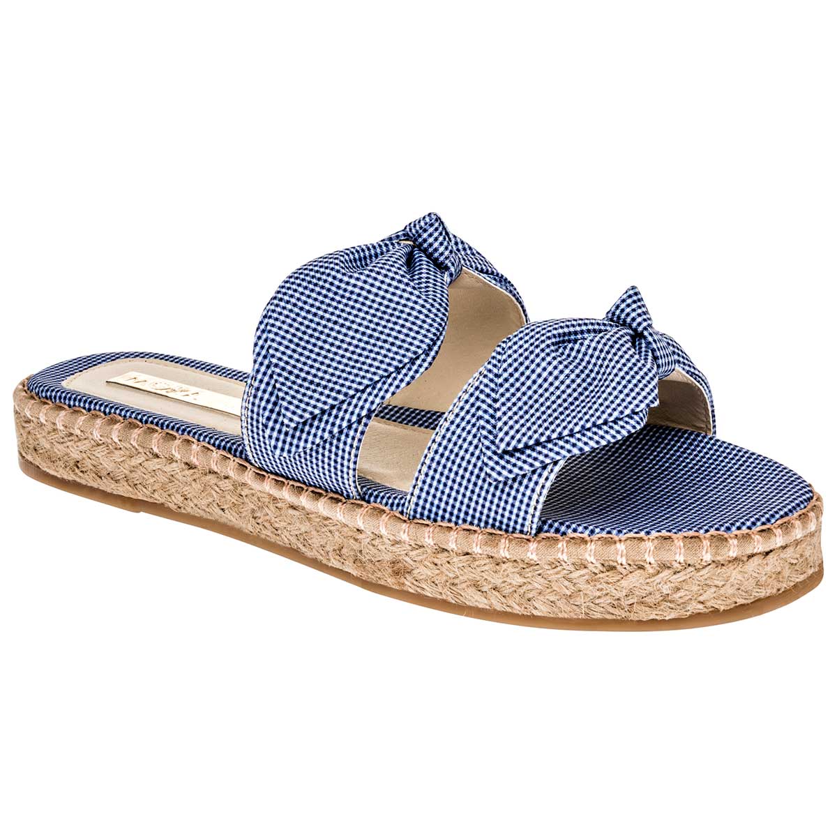 Sandalias de piso Exterior Textil Color Marino Con Blanco Para Mujer De Moramora