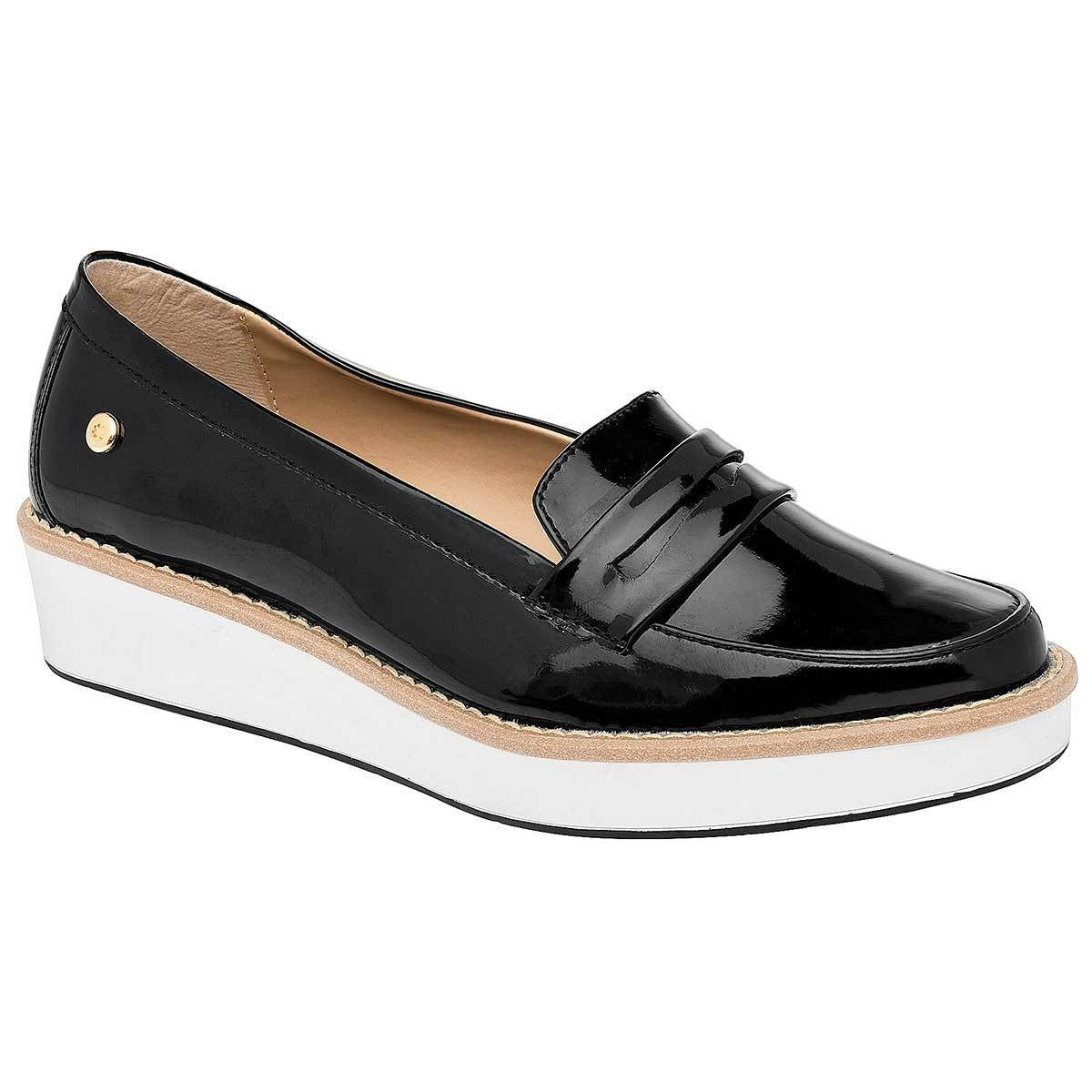 Mocasines Exterior Piel sintetica Color Negro charol de Moramora