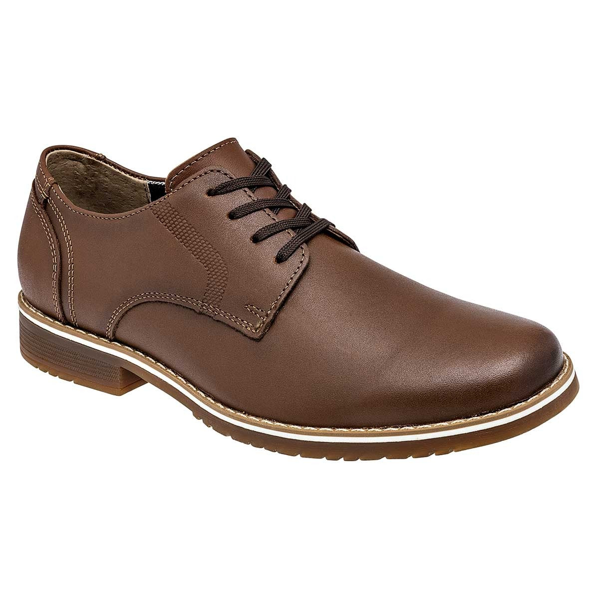 Zapato Oxfords Exterior Piel Color Camel Para Mujer De Flexi