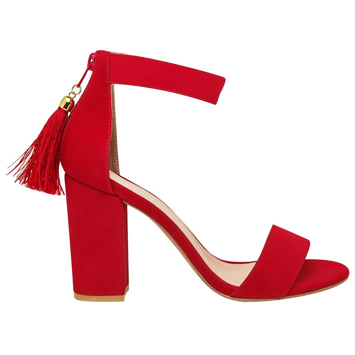 Sandalias con tacón Exterior Textil Color Rojo Para Mujer De Pietro Alessandro