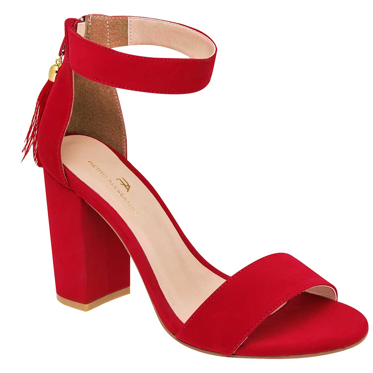 Sandalias con tacón Exterior Textil Color Rojo Para Mujer De Pietro Alessandro