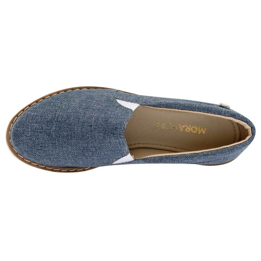 Mocasines Exterior Textil Color Mezclilla de Moramora