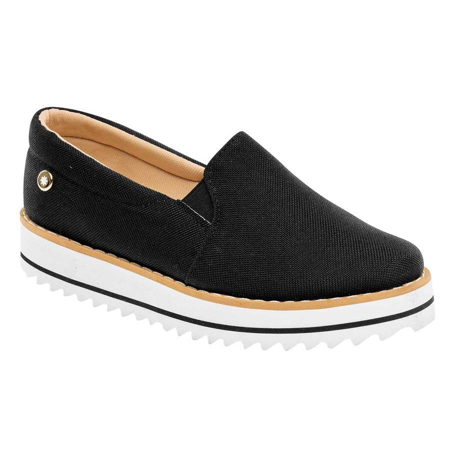 Mocasines Exterior Textil Color Negro de Moramora