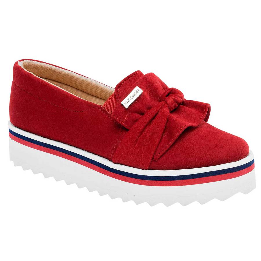 Mocasines Exterior Textil Color Rojo de Moramora